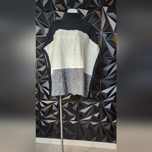 Talbots Black, Cream, and Gray Turtleneck Sweater